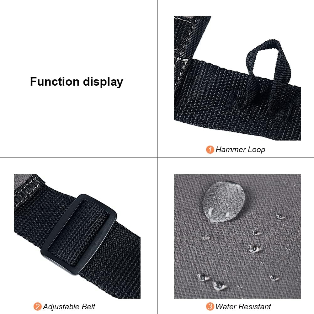 JOINDO Tool Pouch Belt, Utility Belt Bag with 5 Pockets, Tool Apron Pouch, Garden Tool belt for Men Women Carpenters Electricians Mechanics