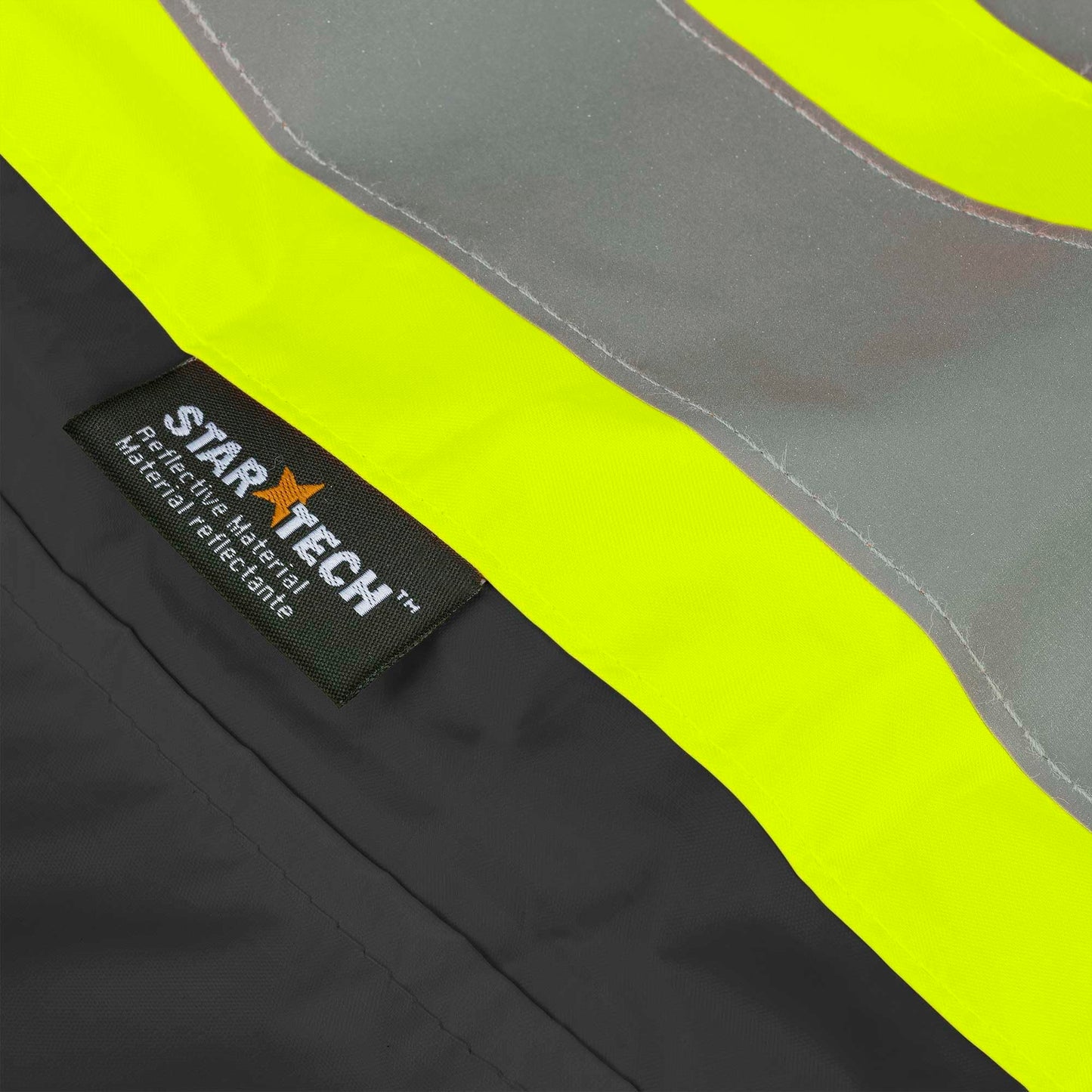 Pioneer Waterproof Lightweight Safety Rain Suit - Hi Vis Reflective Work Rain Gear - Safety Jacket &Bib Pants - Black Medium