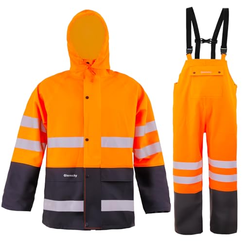 Giemchy Rain Suit For Men & Women Waterproof Heavy Duty Rain Gear Outdoor All-Sport Work Fishing Jacket & Trouser Raincoats