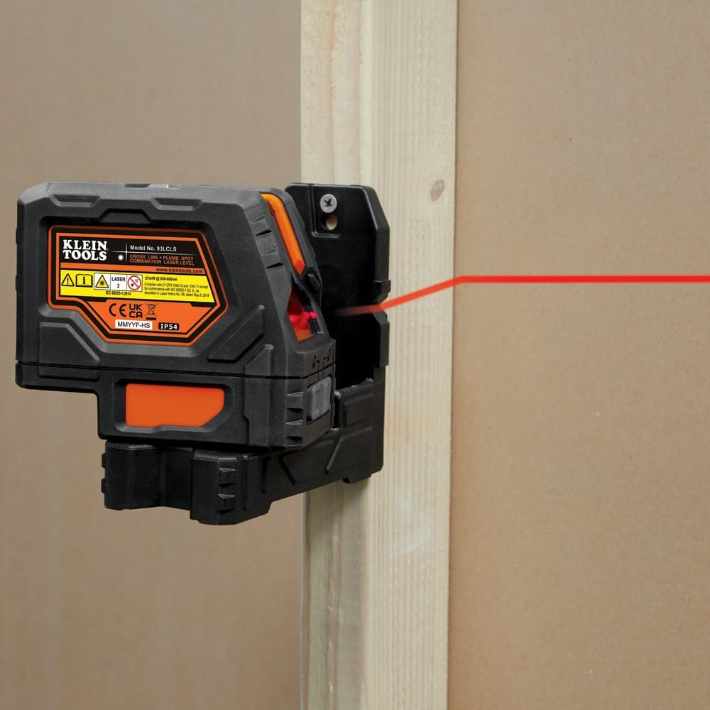 Klein Tools Self-Leveling Cross-Line Laser Level with Plumb Spot, 93LCLS