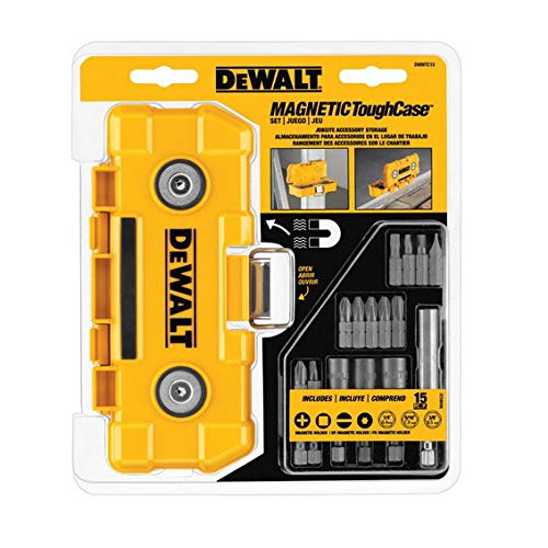 DeWalt Magnetic Toughcase Screwdriver Bit 15-Pieces Set, Yellow
