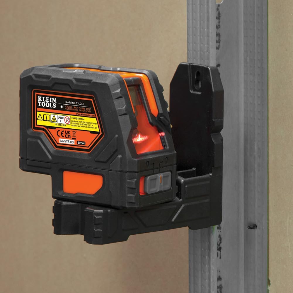 Klein Tools Self-Leveling Cross-Line Laser Level with Plumb Spot, 93LCLS